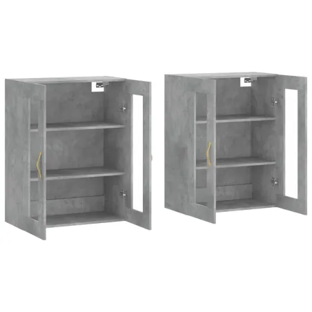 Armoires murales 2 pcs gris béton bois d'ingénierie