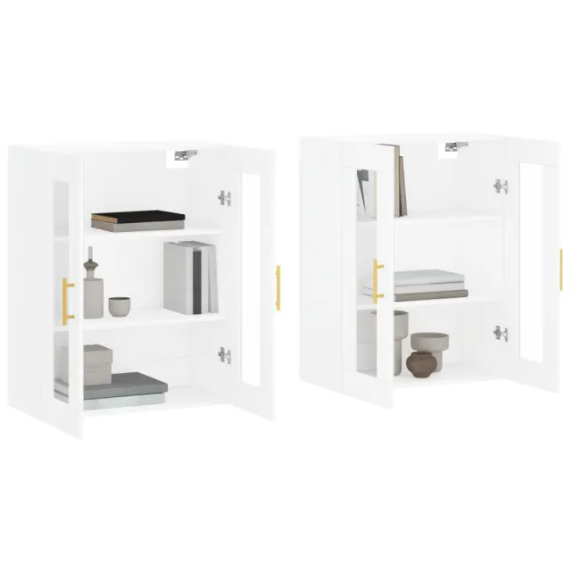 Armoires murales 2 pcs blanc bois d'ingénierie