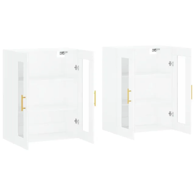 Armoires murales 2 pcs blanc bois d'ingénierie