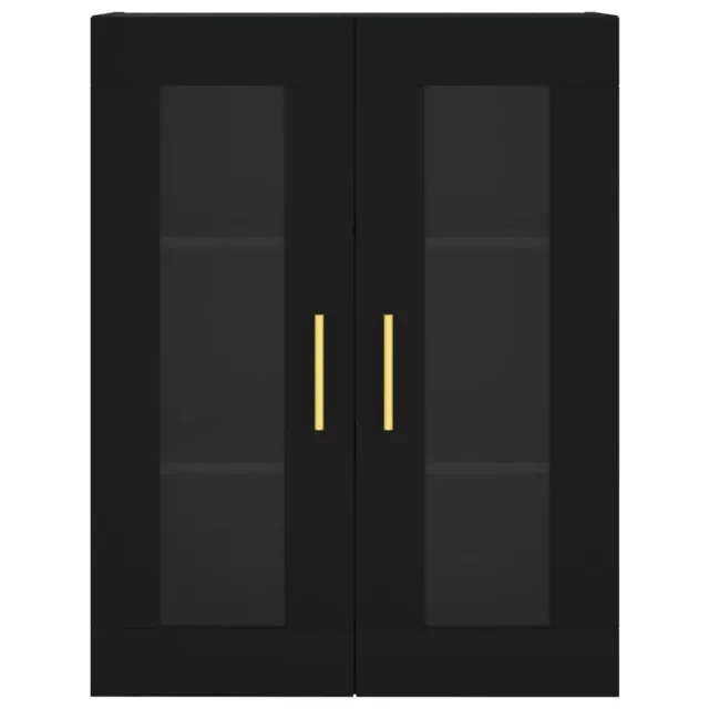 Armoires murales 2 pcs noir bois d'ingénierie