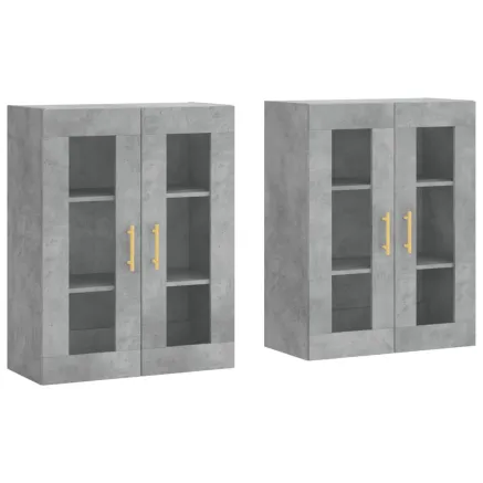 Armoires murales 2 pcs gris béton bois d'ingénierie 2