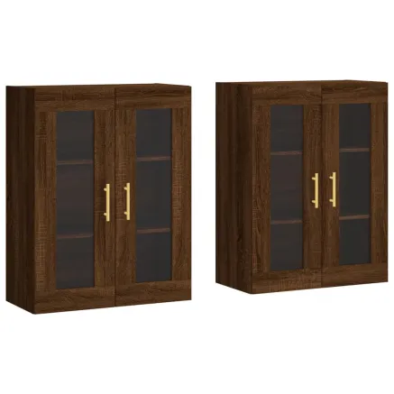 Armoires murales 2 pcs chêne marron bois d'ingénierie 2