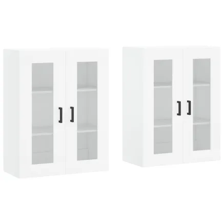 Armoires murales 2 pcs blanc bois d'ingénierie 2