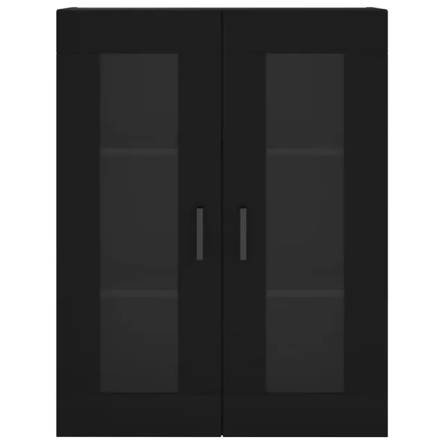 Armoires murales 2 pcs noir bois d'ingénierie