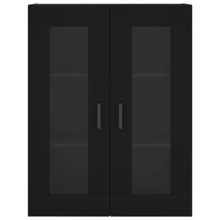 Armoires murales 2 pcs noir bois d'ingénierie