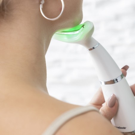 Dubbele kinverkleiner met lichttherapie, warmtetherapie en trillingen
