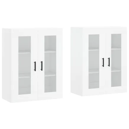 Armoires murales 2 pcs blanc bois d'ingénierie 2