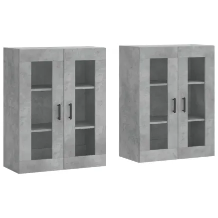 Armoires murales 2 pcs gris béton bois d'ingénierie 2