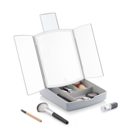 Espejo LED Plegable con Organizador de Maquillaje 3 en 1 Panomir Innov