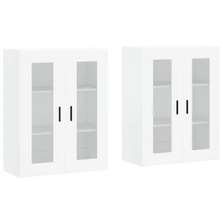 Armoires murales 2 pcs blanc bois d'ingénierie 2