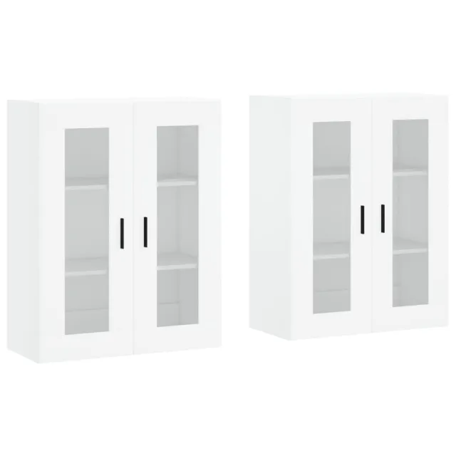 Armoires murales 2 pcs blanc bois d'ingénierie