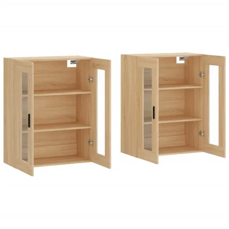 Armoires murales 2 pcs chêne sonoma bois d'ingénierie