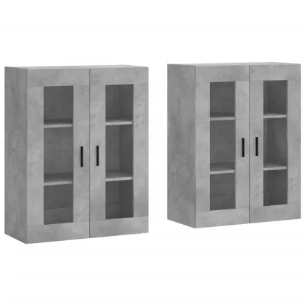 Armoires murales 2 pcs gris béton bois d'ingénierie 2