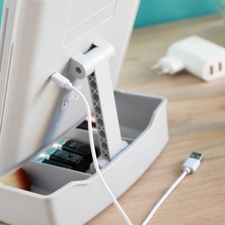 Espejo LED Plegable con Organizador de Maquillaje 3 en 1 Panomir Innov