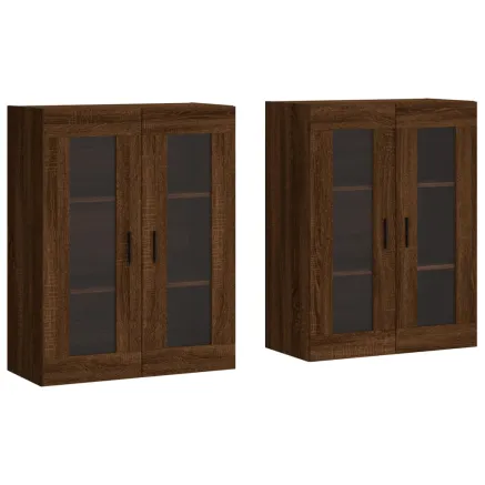 Armoires murales 2 pcs chêne marron bois d'ingénierie 2