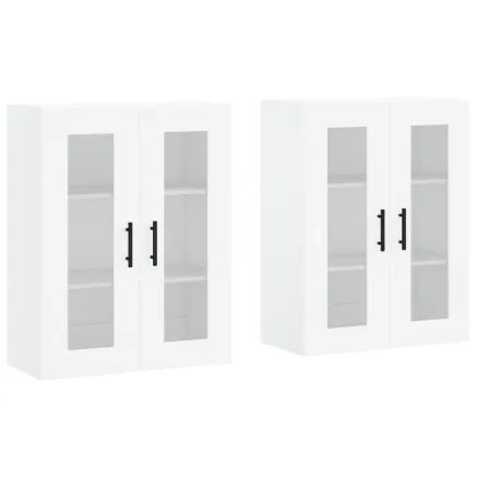 Armoires murales 2 pcs blanc bois d'ingénierie 2
