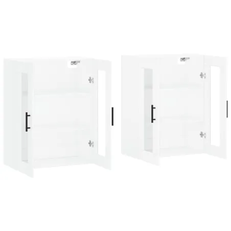 Armoires murales 2 pcs blanc bois d'ingénierie