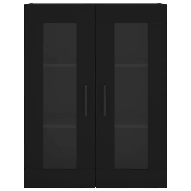 Armoires murales 2 pcs noir bois d'ingénierie