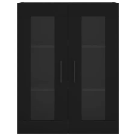 Armoires murales 2 pcs noir bois d'ingénierie