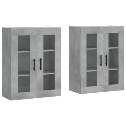 Armoires murales 2 pcs gris béton bois d'ingénierie 2