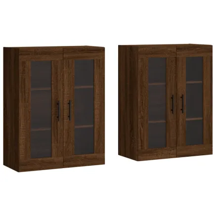 Armoires murales 2 pcs chêne marron bois d'ingénierie 2