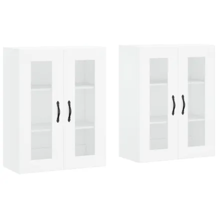 Armoires murales 2 pcs blanc bois d'ingénierie 2