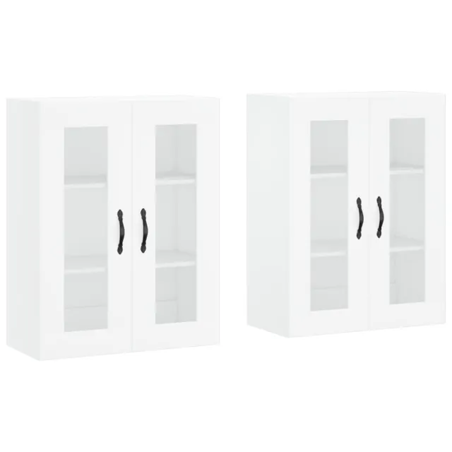 Armoires murales 2 pcs blanc bois d'ingénierie