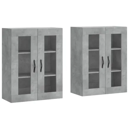 Armoires murales 2 pcs gris béton bois d'ingénierie 2