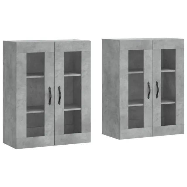 Armoires murales 2 pcs gris béton bois d'ingénierie