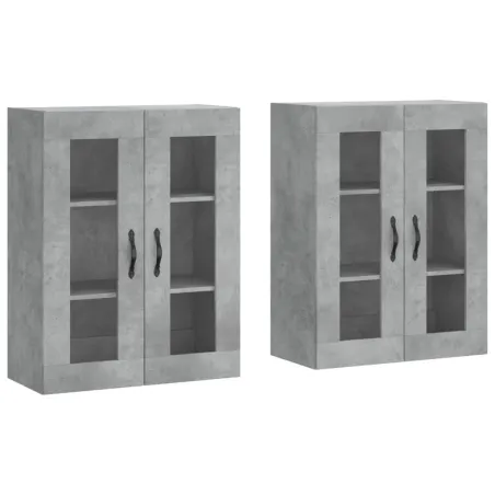 Armoires murales 2 pcs gris béton bois d'ingénierie