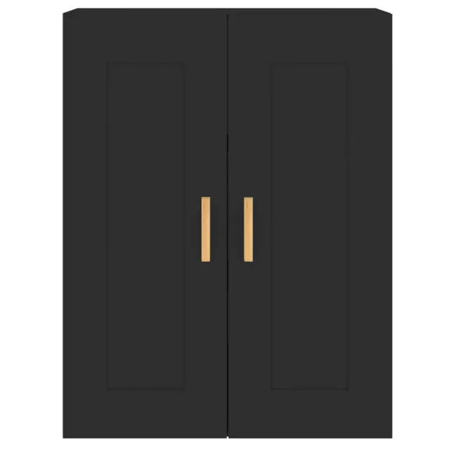 Armoires murales 2 pcs noir bois d'ingénierie