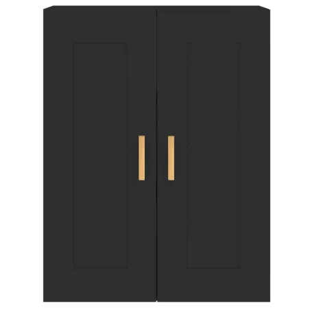 Armoires murales 2 pcs noir bois d'ingénierie