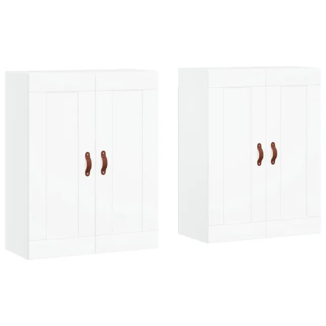 Armoires murales 2 pcs blanc bois d'ingénierie
