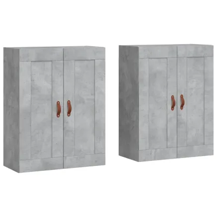 Armoires murales 2 pcs gris béton bois d'ingénierie 2