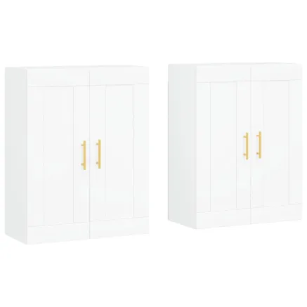 Armoires murales 2 pcs blanc bois d'ingénierie 2