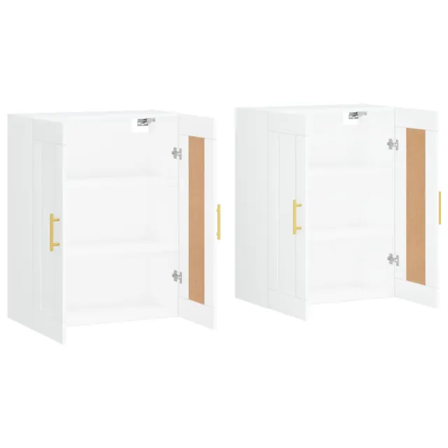 Armoires murales 2 pcs blanc bois d'ingénierie