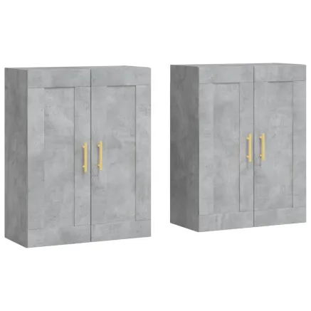 Armoires murales 2 pcs gris béton bois d'ingénierie 2