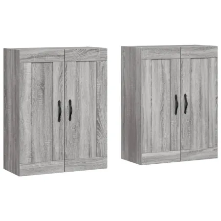 Armoires murales 2 pcs sonoma gris bois d'ingénierie