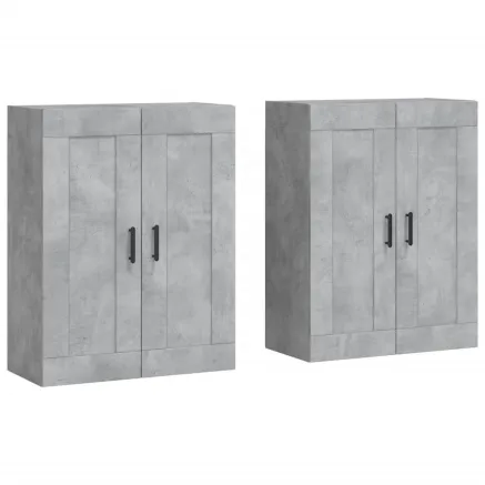 Armoires murales 2 pcs gris béton bois d'ingénierie 2