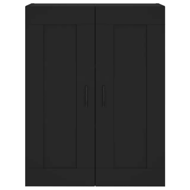 Armoires murales 2 pcs noir bois d'ingénierie