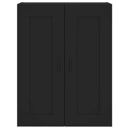 Armoires murales 2 pcs noir bois d'ingénierie