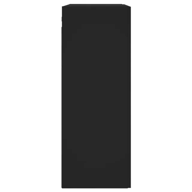 Armoires murales 2 pcs noir bois d'ingénierie