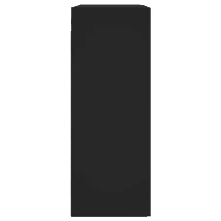 Armoires murales 2 pcs noir bois d'ingénierie