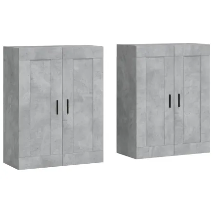Armoires murales 2 pcs gris béton bois d'ingénierie 2