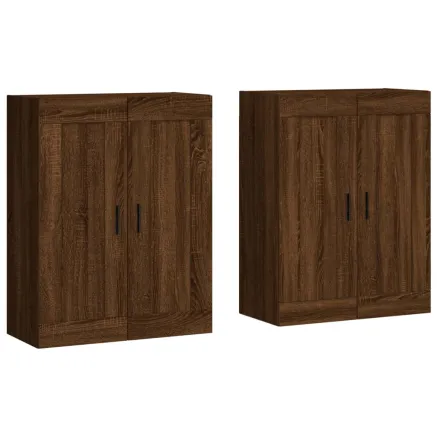 Armoires murales 2 pcs chêne marron bois d'ingénierie 2