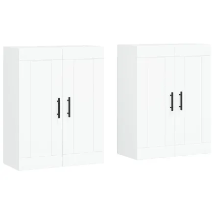 Armoires murales 2 pcs blanc bois d'ingénierie 2