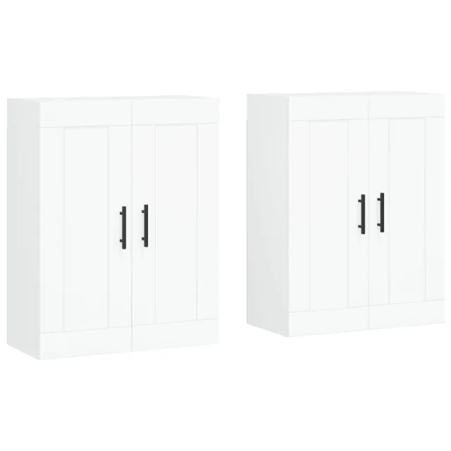 Armoires murales 2 pcs blanc bois d'ingénierie