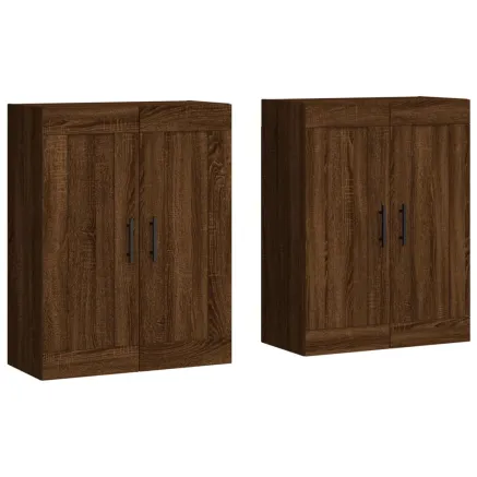 Armoires murales 2 pcs chêne marron bois d'ingénierie 2