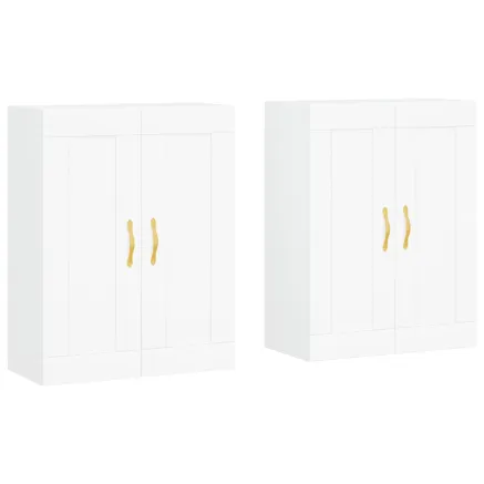 Armoires murales 2 pcs blanc bois d'ingénierie 2
