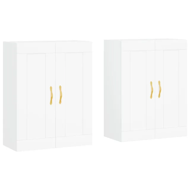 Armoires murales 2 pcs blanc bois d'ingénierie